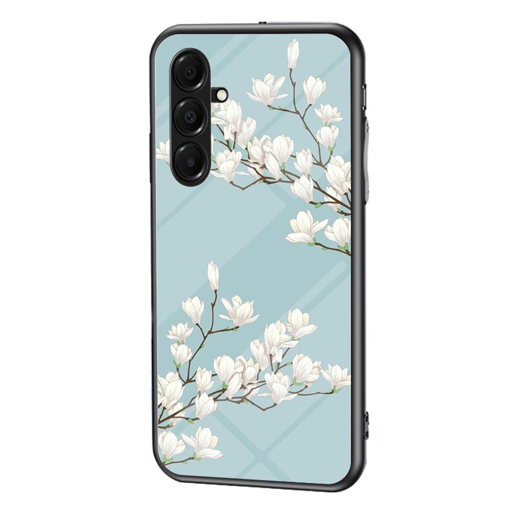 For Samsung Galaxy A17 5G Case Floral Pattern TPU+Tempered Glass Protective Phone Cover