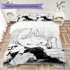 Jujutsu Kaisen Muster Bettwäsche Steppset Steppdecke Kissenbezug Heimdekoration Geburtstagsgeschenk (1 * Bettbezug + 2 * Kissenbezug ohne Füllung)