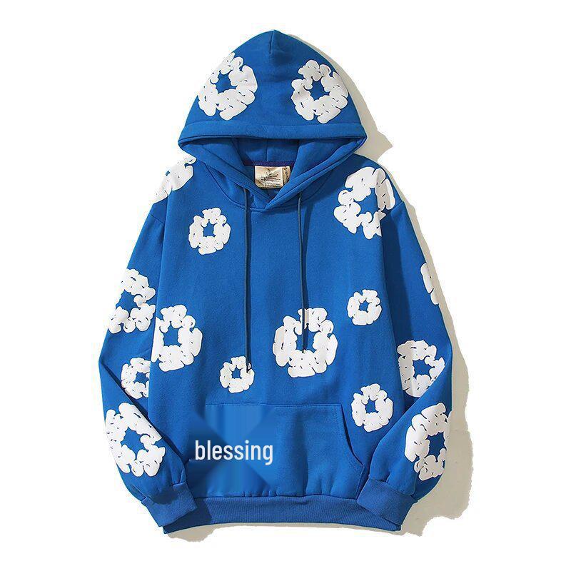 Americká ulica Hip Hop Bavlna Potlač Ležérna Voľná Mikina s Kapucňou, Pár Štýl