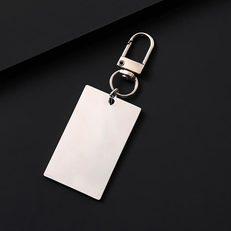 Engraved Stainless Steel Keychain Tag with Laser Printing