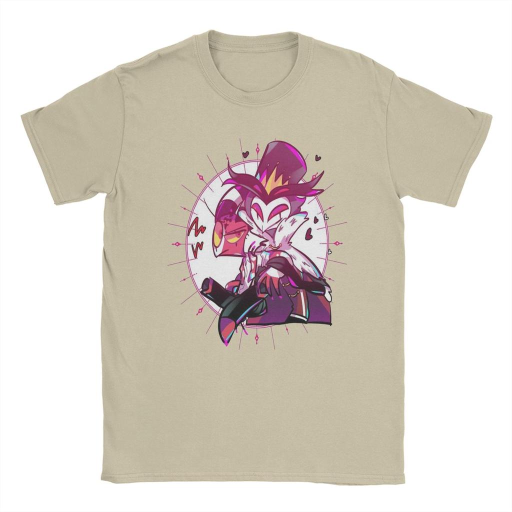 Stolas Helluva-Boss Cartoon Men T Shirts Creative Tees Short Sleeve Crewneck T-Shirts 100% Cotton Gift Idea Tops