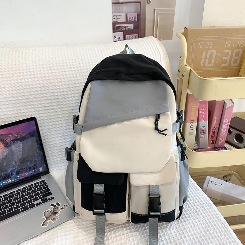 Japanese simple high-value schoolbag female ins Mori schoolbag college students junior high school high school students large-capacity backpack