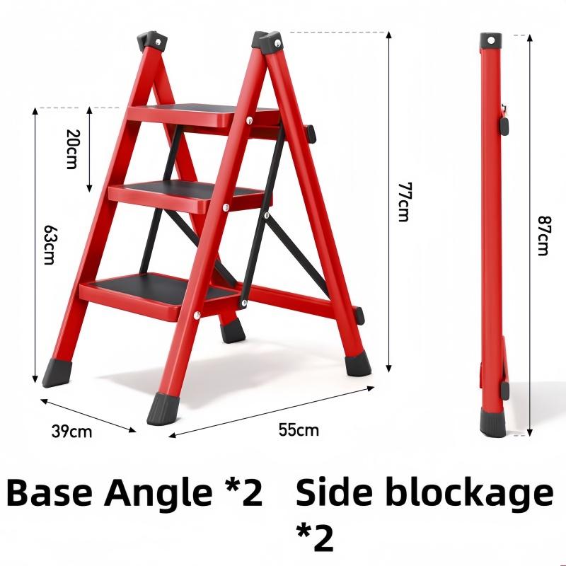 Foldable Step Stool Indoor Multi-Purpose Anti-Slip Safety Ladder 2/3 Step Household Compact Lightweight Space-Saving Design