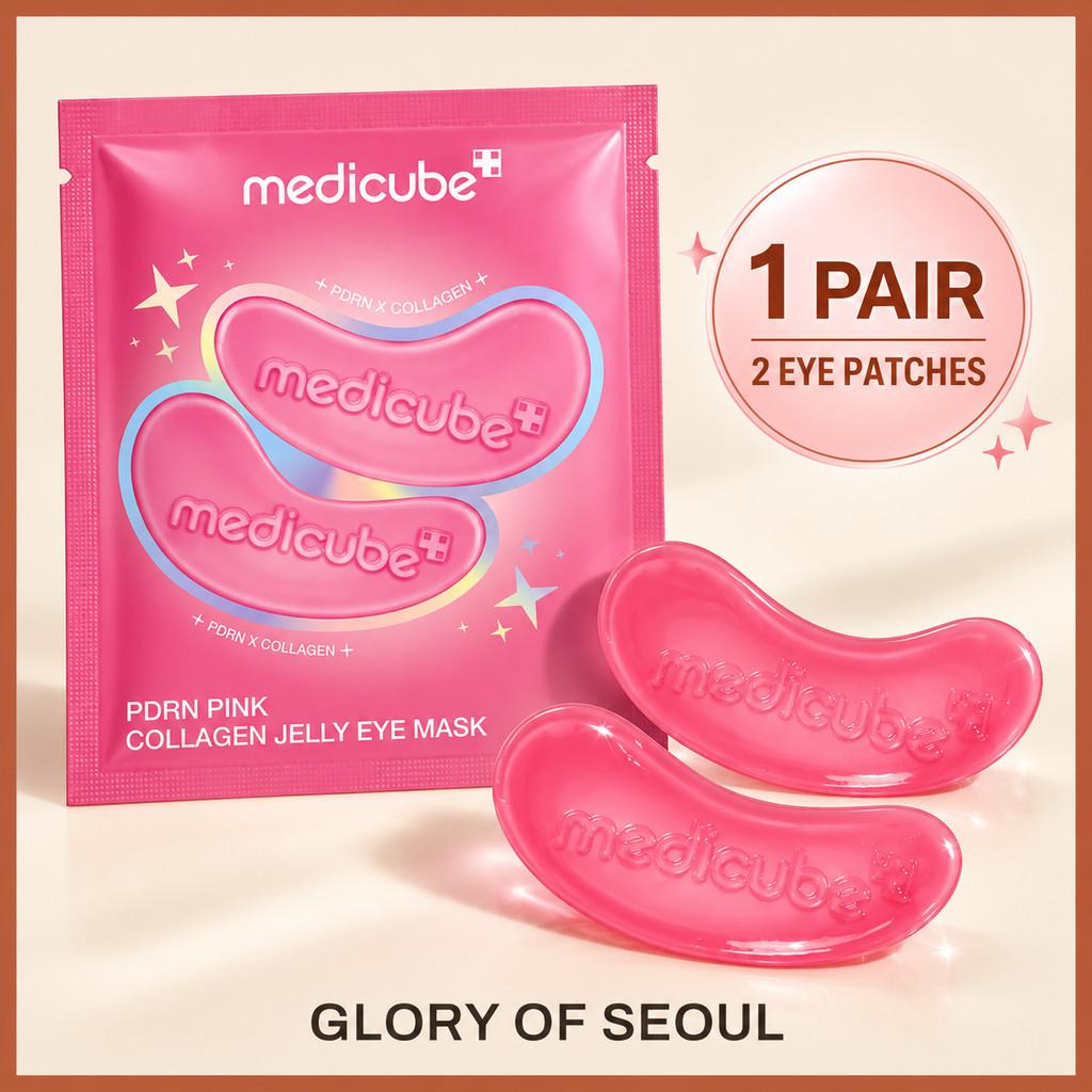 medicube PDRN Pink Collagen Jelly Eye Mask 1 Pair (2 Patches) Single Pouch