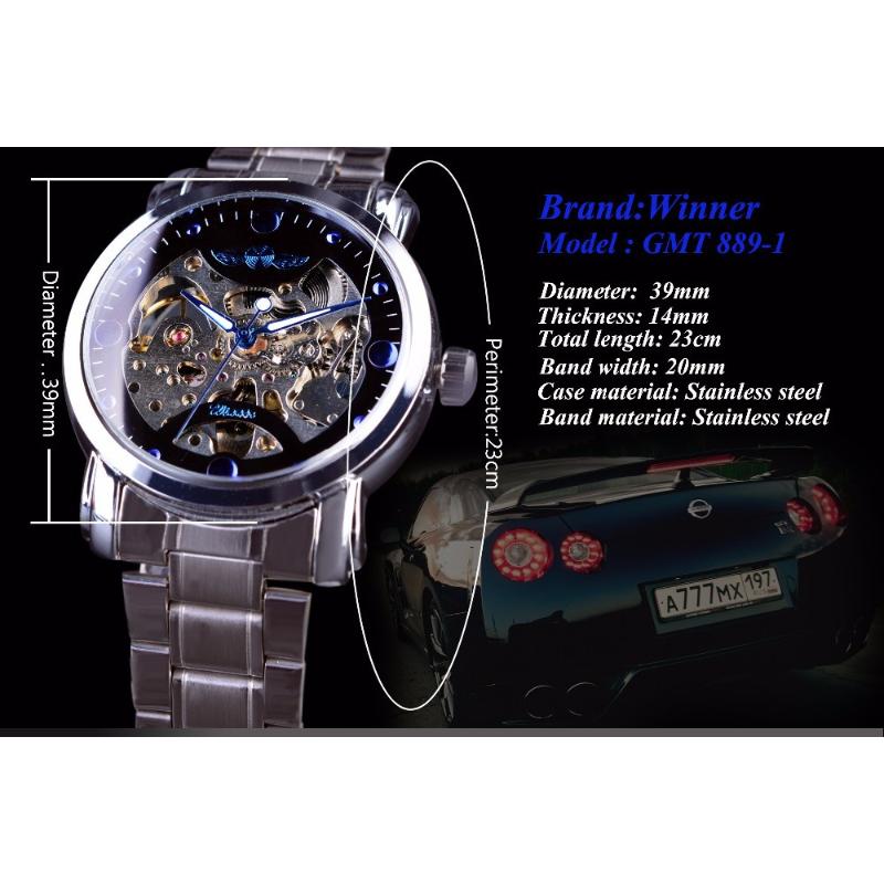 WINNER Fashion Casual Temperament Openwork automatische mechanische Uhr