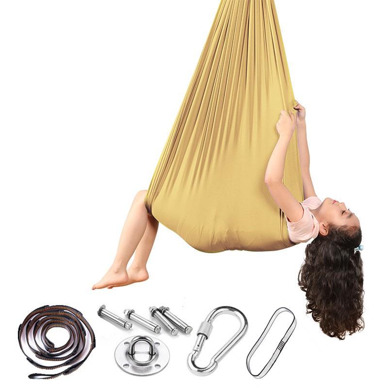 Kids Sensory Yoga Hammock Swing With Elastic Fabric 100x280cm 150x280cm Indoor Play Therapy Calming Space