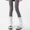 Thickened Middle Tube Socks Gift New Solid Color Leg Warmers Knitted Bow Harajuku Mid Calf Sock