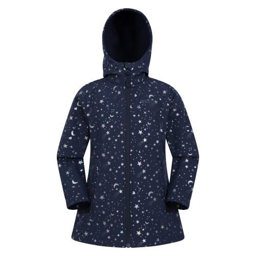 Mountain Warehouse Jaqueta macia infantil/infantil Exodus Stars de comprimento longo 3-4 Years branco transparente