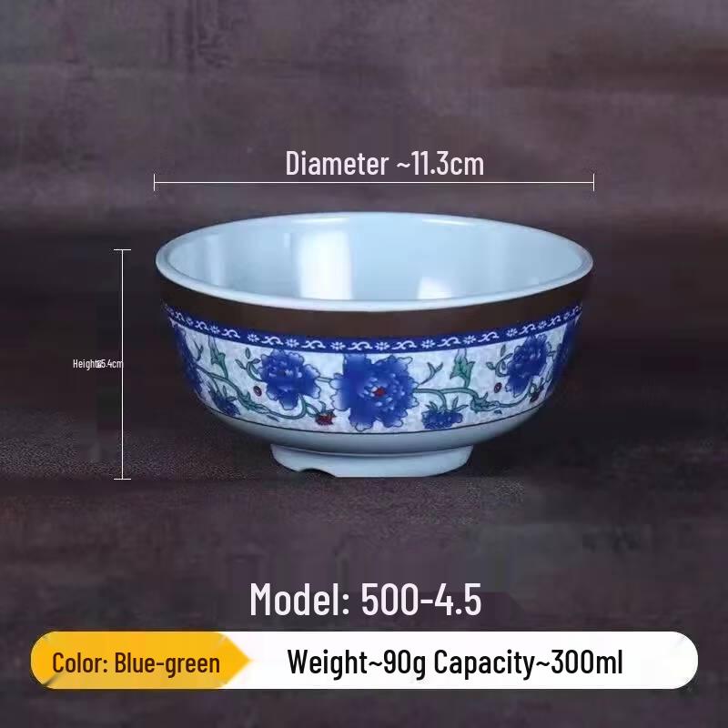 Jijun Melamine Blue & White Threaded Noodle Bowls