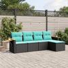 VidaXL Garden Lounge Set with Cushions 5 Pcs, Patio Sofas, Furniture Set, Outdoor Terrace Furniture, Black 3226757