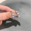 Korean Style Blue Crystal Ear Clips for Women - Trendy, High-End Earrings