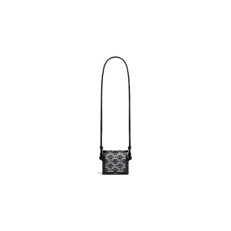 New CELINE Cow Leather Shoulder Bag, Crossbody Bag, Wallet Men's Silver/Black 10L252EV4-36SB