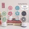 USB Mini-Schreibtischventilator mit zwei Köpfen: Dreistufig, Starker Wind, Befeuchtendes Spray für das Sommerbüro