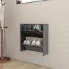 VidaXL Wall-mounted Shoe Cabinet High-gloss Grey 60x18x60 Cm Chipboard