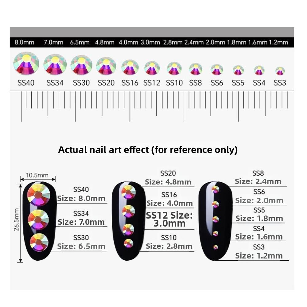 1440Pcs Crystal Flatback Rhinestones Glue On DIY Accessories New Nail Art Decorations Jewelry
