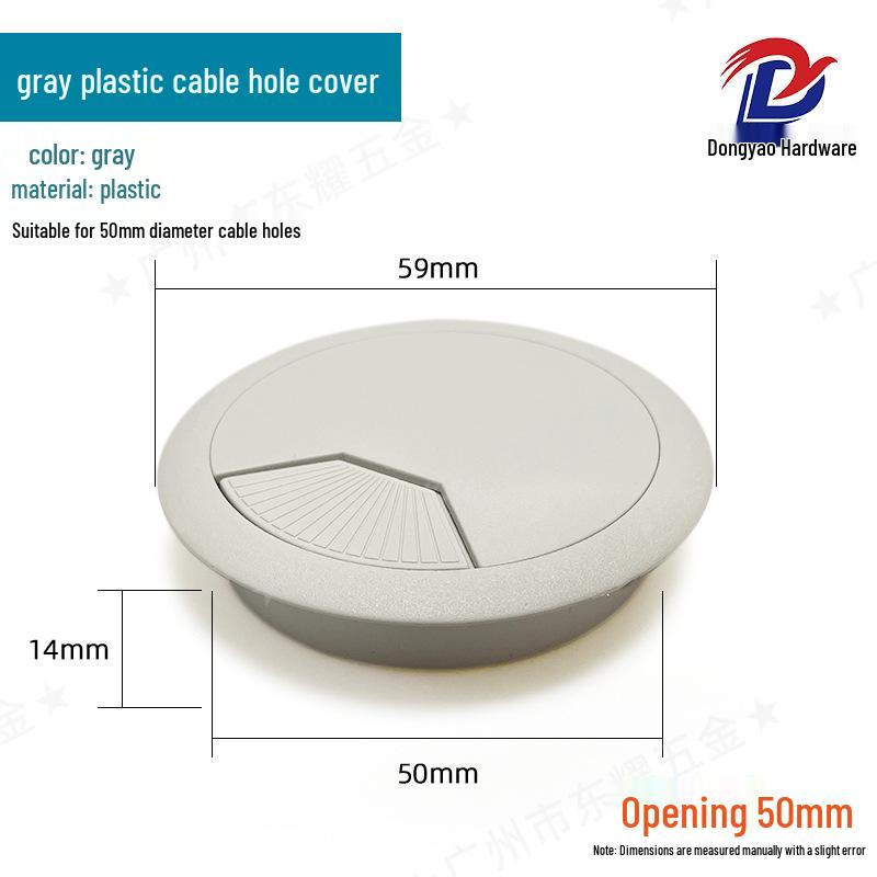 Computer Office Desk Grommet Cover - Round Plastic Wire Box