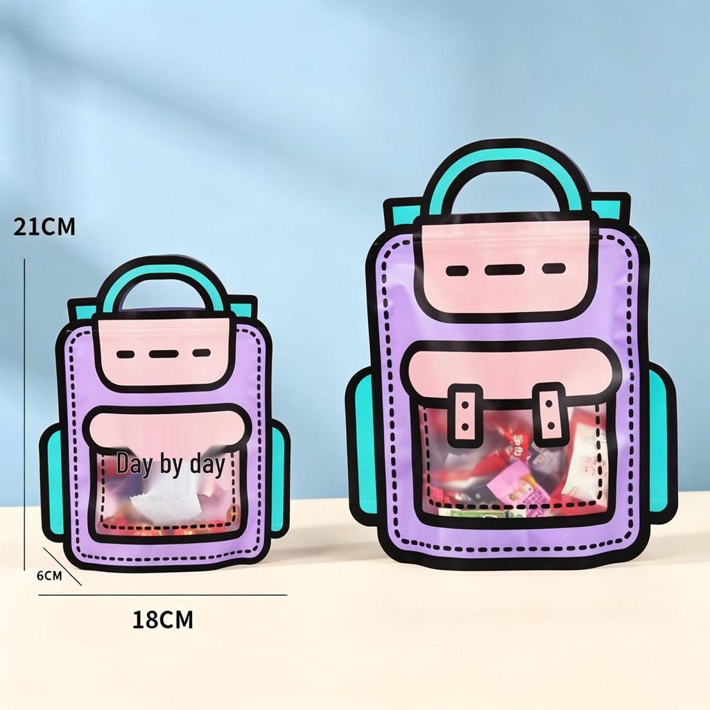 Custom Cartoon Candy & Snack Packaging Bags: Special-Shaped, Self-Sealing, Gift & School Bags