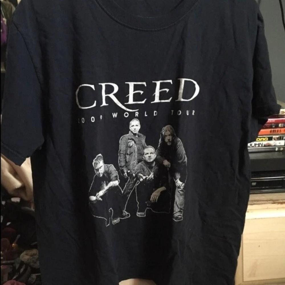 Creed Band 2009 Мировой Тур Односторонняя Футболка Унисекс Концертная S-5XL CR876 Унисекс Футболка L