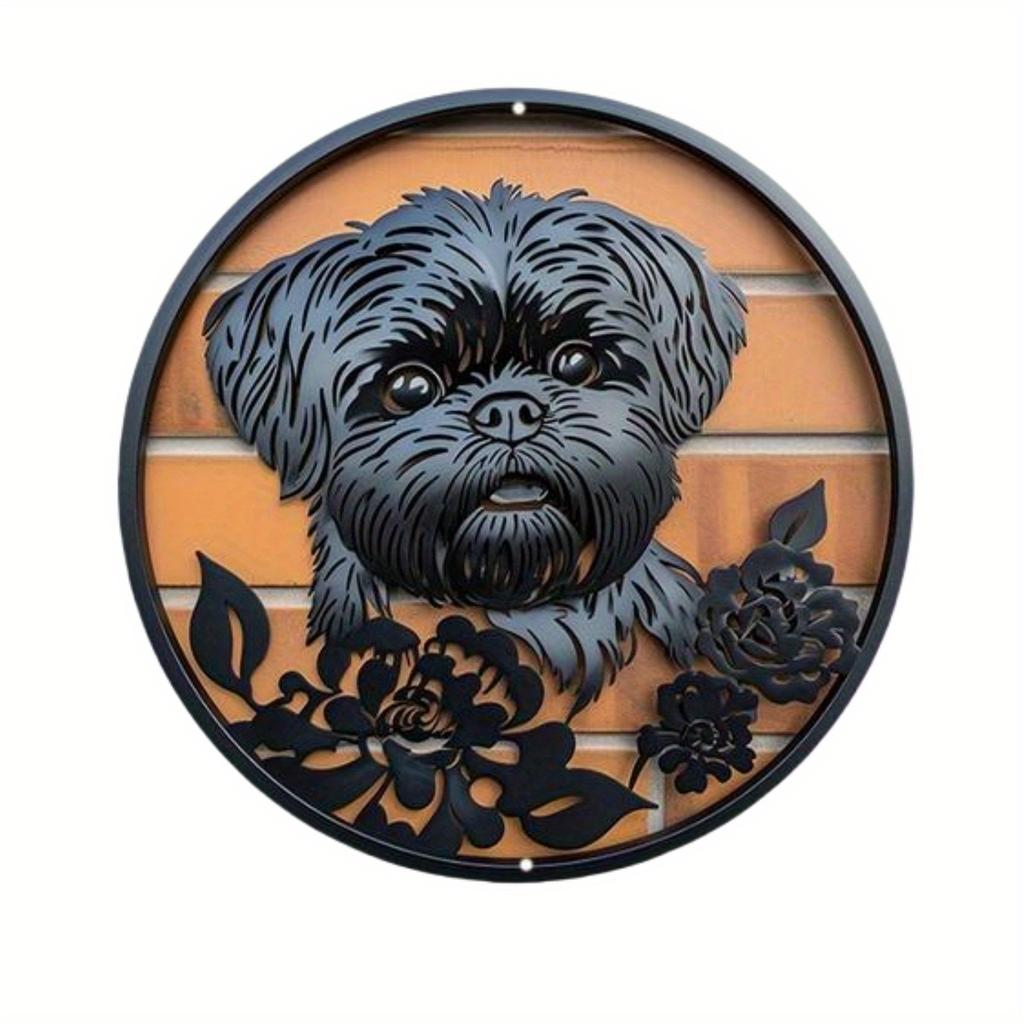 1pc 2d Flat Wood Round Wooden Sign - 20cm Art Painting Wreath Decorative Plates Entrance Decor Gift Mask Theme for Bar Cafe Club Home Room Wall Decor