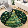 1PC Christmas Tree Decorations Office Round Area Rug, Mat Suitable For Office, Under Office Chairs Bedroom Living Room Home Decor, Room Deco