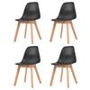Exclusive House - Dining Chairs Set of 4 Black Plastic