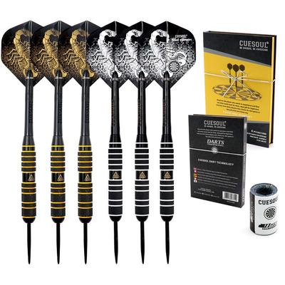 Black Scorpion CUESOUL Professional Steel Tip Dart Set (6 24g Darts) with 12 Scorpion Dart Flights and Dart Sharpener (L241L242-2)