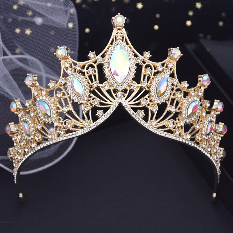 Bridal Headwear Wedding Tiaras Green-Colour Ladies Party Crown Luxurious Birthday Headdress Bride Hair Jewelry Accessory