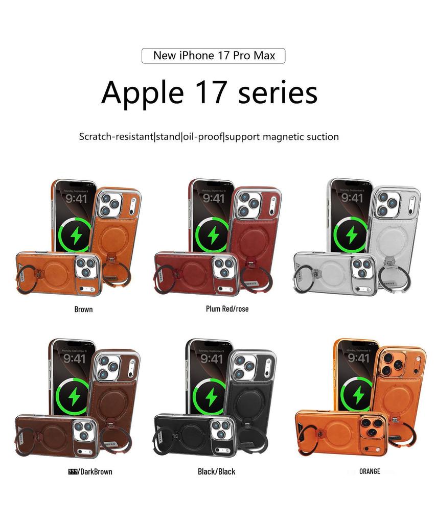 Magnetic Rotating Stand Protective Case for iPhone 16/15 Pro Max/17