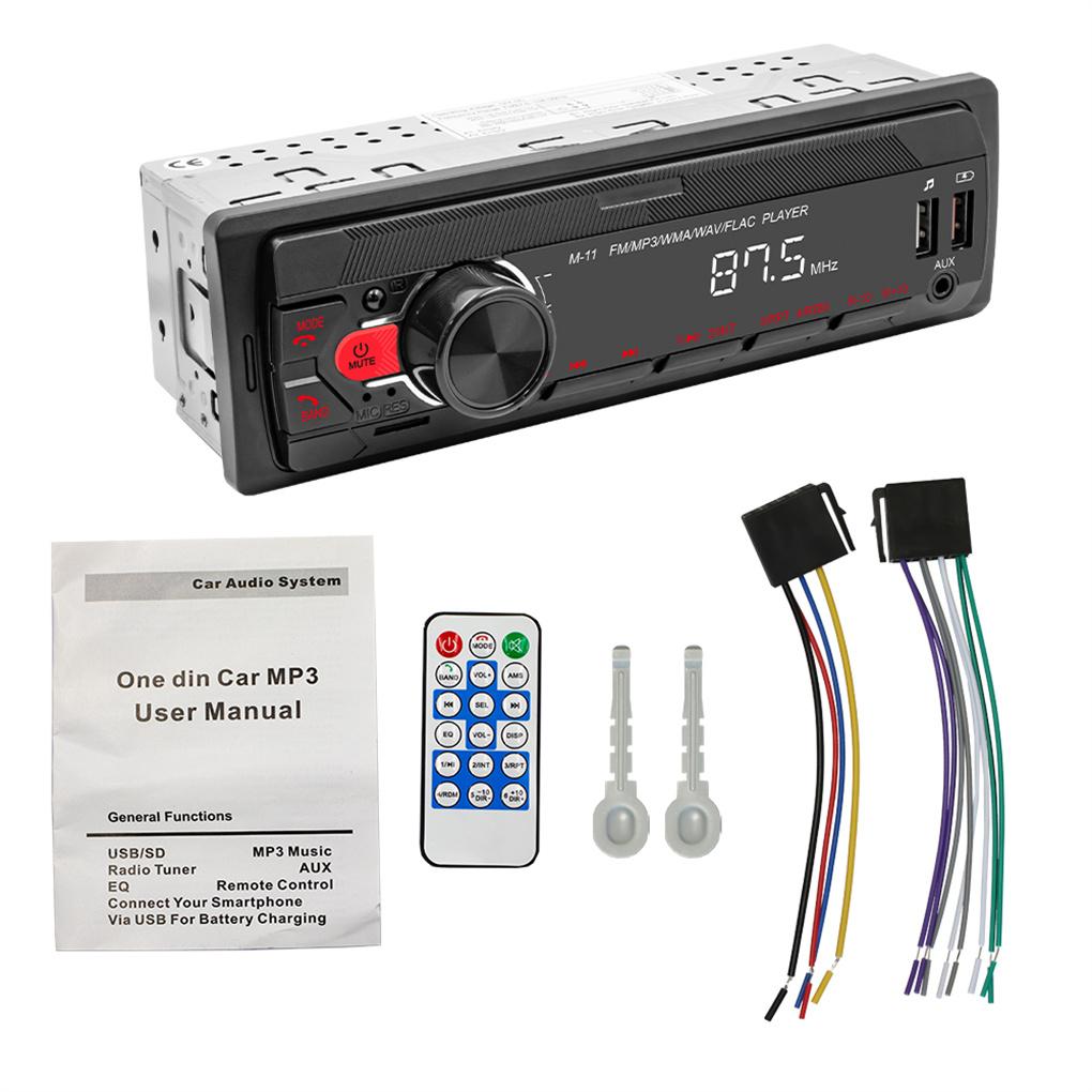 Bluetooth-Compatible Car Radio Player In-Dash MP3/WMA/WAV/FLAC Audio System
