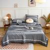 Simple Lines Summer Quilt Japanese Style Cotton Air Conditioning Quilt Luxury Soft Breathable Thin Blanket for Adults Kids