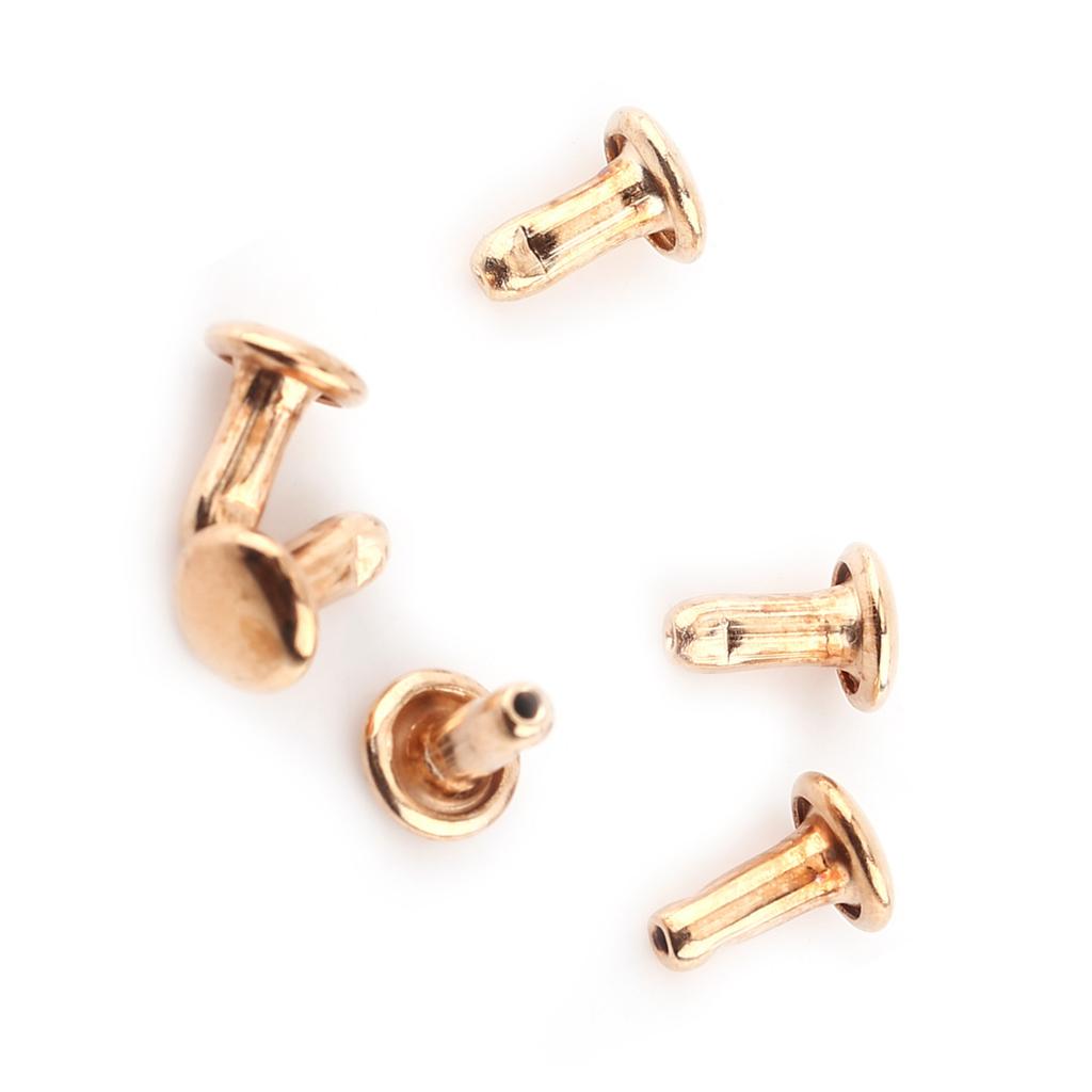 100pcs Double Cap Rivet Tubular Metal Leather Craft Repairs Studs Decoration