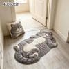 Adorable Fun Cat-Shaped Area Rug Stylish Unique Home Decor Carpet For Living Rooms Cartoon Bedrooms Bedsie Floor Mat Soft Plush