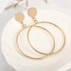 1 Pair Drop Earrings for Women, Large Circle Draped Style Earrings, Small Face Enhancing Earrings for Daily Wear Casual Commuting