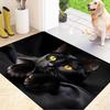 1Pcs Anti Fatigue Kitchen Rugs,  Black Cat Print Waterproof Non-Slip Thick Cushioned Kitchen Mat Heavy Duty Comfort Standing Mat for Kitchen