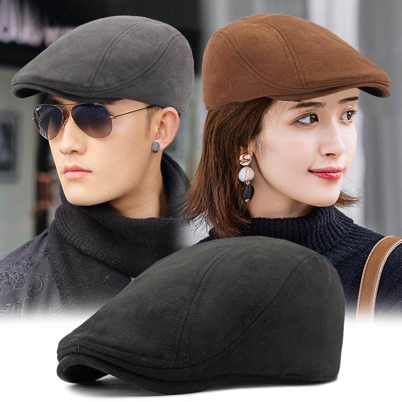 Fashion Berets Men Women Spring Autumn Suede Hats Herringbone Flat Cap Classical Artist Painter Hat Male Female Beret Cap Gorras