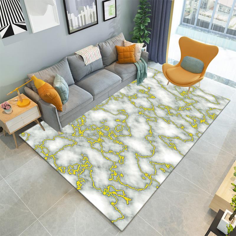 1PC Marble texture printed Carpet Rug for Living Room Bedroom Home Sofa Decoration,Non-slip Floor Mat Floor mat