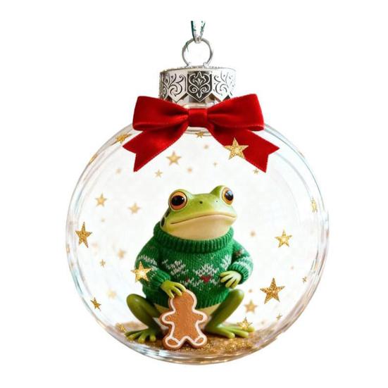 

Yousheng 2026 Christmas Ball Ornament Set Handcrafted 3D Frog Ornament Different Frogs Theme Holiday Decorations D