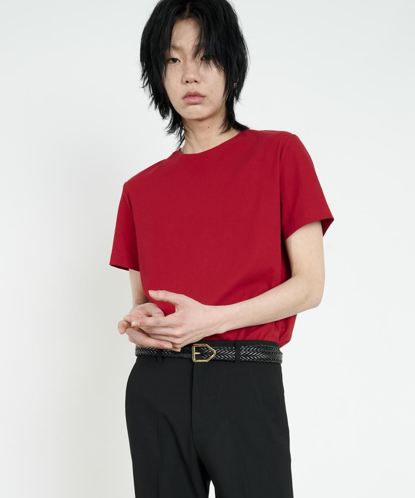 DUSTYWHITE Red Ribbed Shirt