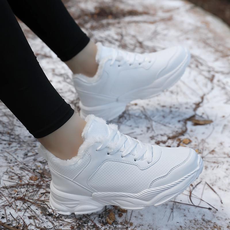 TUINANLE Winter Warm Shoes Waterproof Non-Slip Plush Sneakers Female Tenis Shoes
