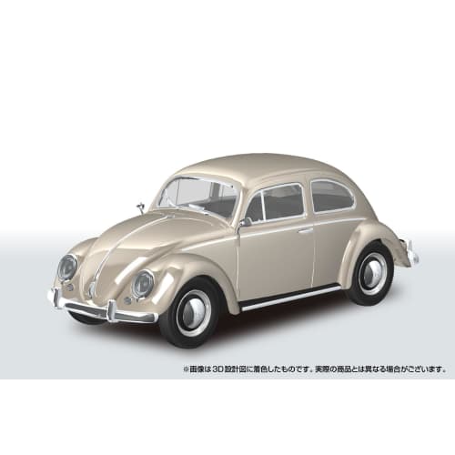 Aoshima Bunka Kyozai 1/32 Scale Rakupla Snap Kit No. 20-LB Volkswagen Beetle Light Beige Pre-Colored Plastic Model Kit (Car)