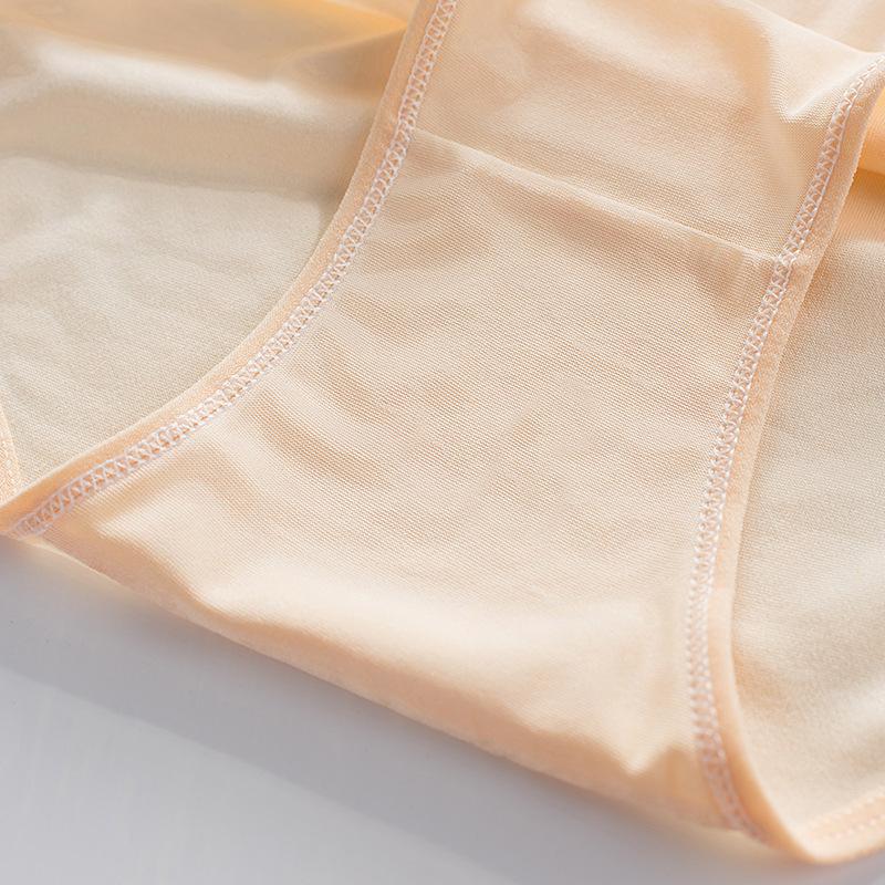 Women's Mid-Waist Milk Silk Panties Soft Breathable Candy Color Minimalist Underwear for Teens