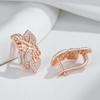Kienl  Full Shiny Natural Zircon Drop Earring For Women Unique Crystal Flower  Rose Gold Color Daily Fine Vintage Jewelry