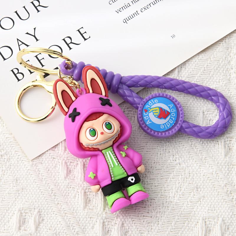 Cartoon Keychain Soft Rubber Doll Little Sheep Schoolbag Small Pendant