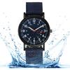 Canvas Casual Analog Sports Watch Unisex Military Style Waterproof Slip-through Strap
