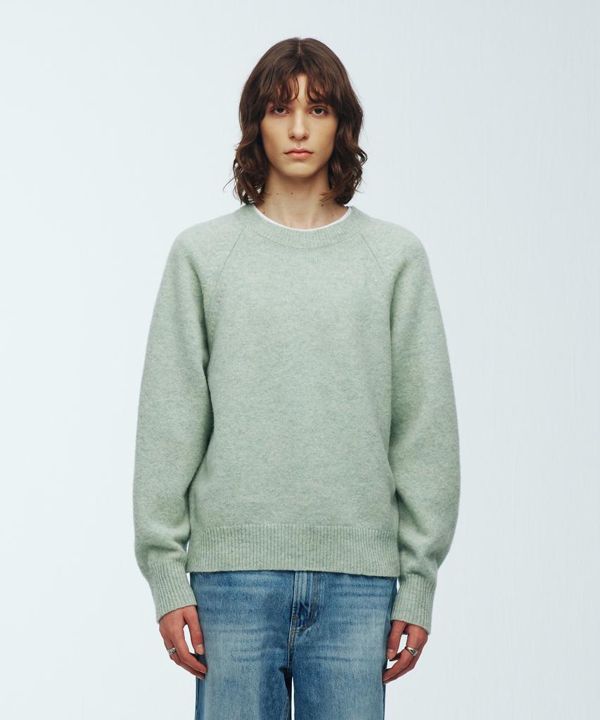 KNITTED Shaggy Dog 100% Wool Round Knit Mint