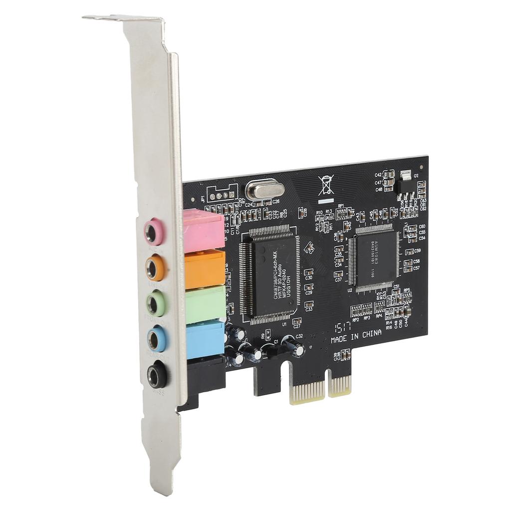 Sound Card PCIe5.1 Internal MultiChannel Sound Chip Express Adapter with Compact Disc for Desktop