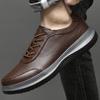 Fashionsneakers for men lace up outdoor genuine leather shoes casual flat soft bottom men's sneakers loafers men sneakers men
