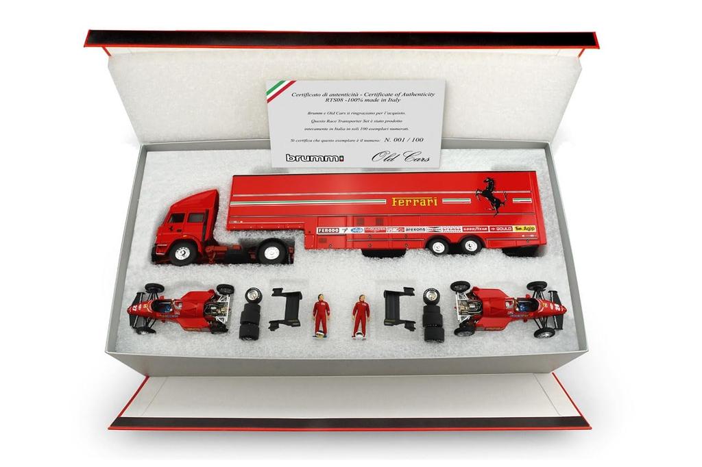 BRUMM Ferrari F1 Race Transporter 126 C4 Set 1984 Monaco GP BRUMM RACE TRASPORTER SET Mini Car 1/43 /