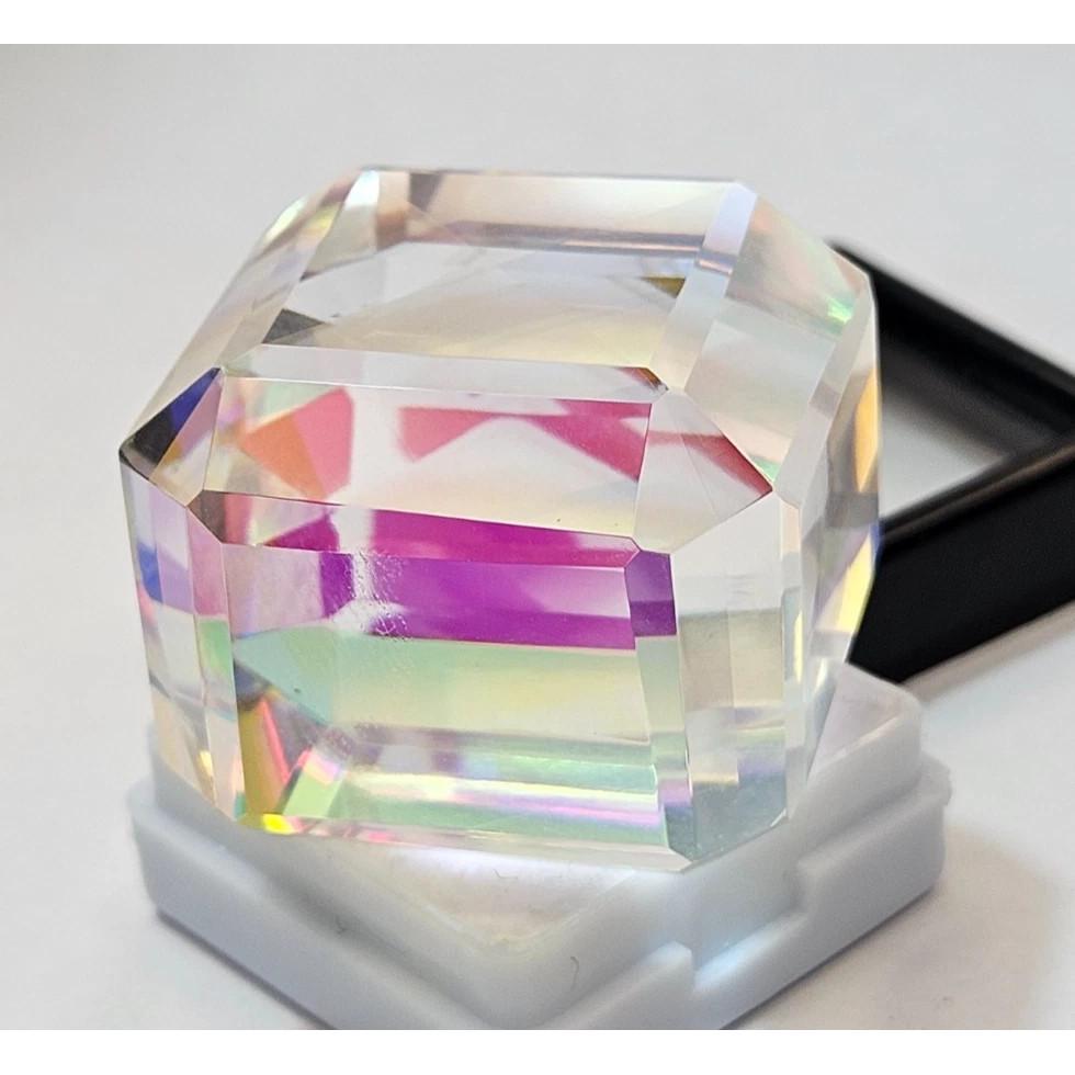 Beautiful Natural Mystic Topaz 225+ Multi Color Cube Cut Certified Gemstone