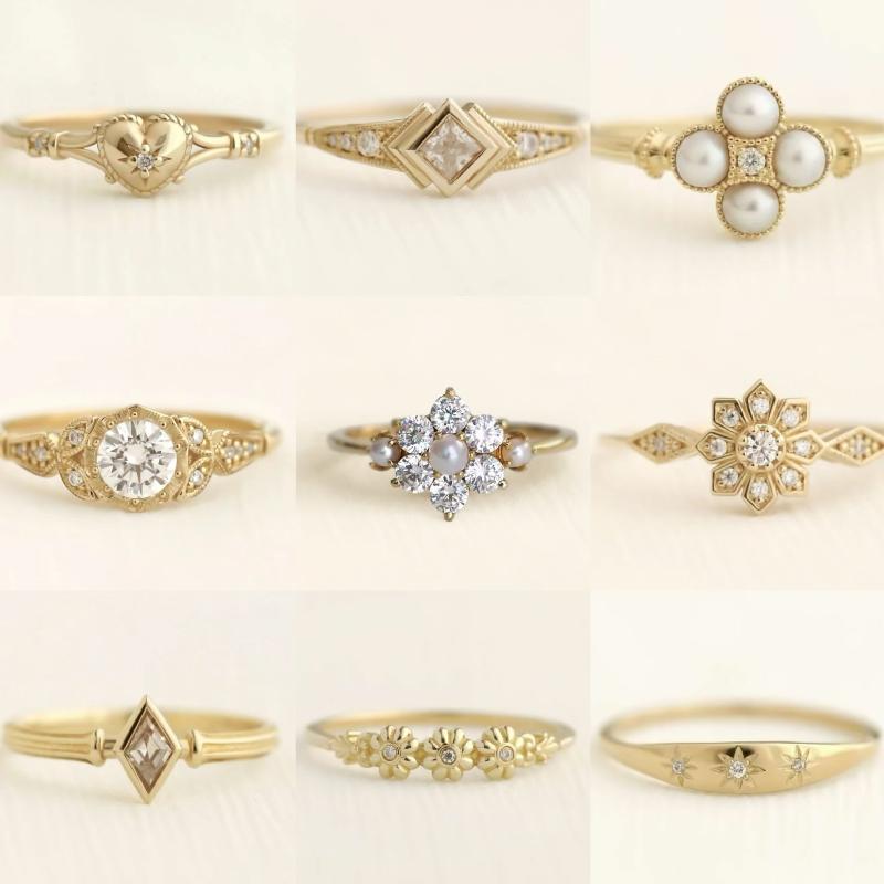 Selling Gold Plated Stainless Steel Rings For Women Heart Ring Jewelry Accessories